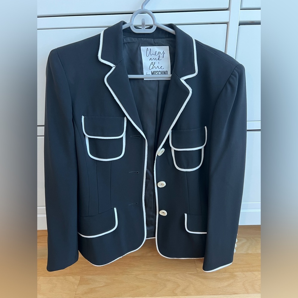Moschino Navy Jacket with Ivory Accents